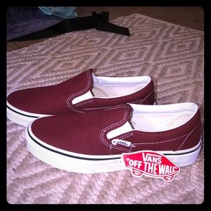 Vans maroon slip on! new never worn